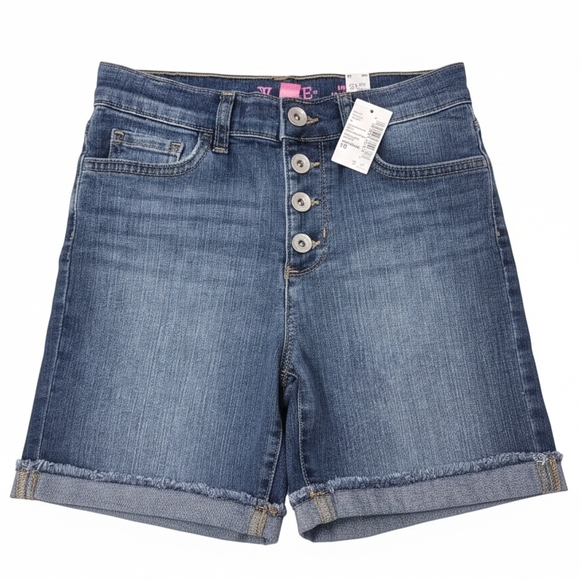 Youth Girls Button Up Denim Shorts Size 10 Midi / NWT / The Children's Place - Picture 1 of 4